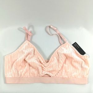 NWT Women's Free Press Bralettes, Pink with peek-a-boo in front. Size Large